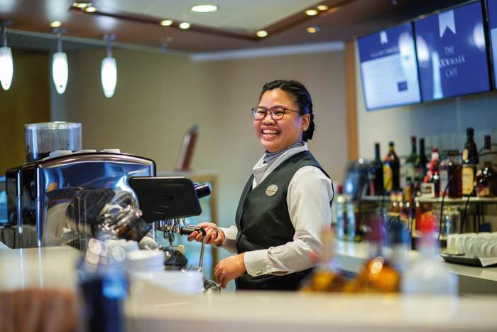 Fred. Olsen Cruise Line Bolette The Bookmark Café & Lounge Bartender.jpg